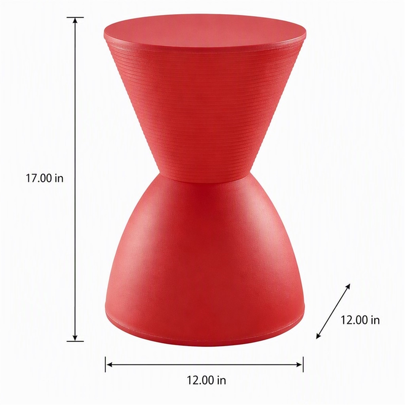 Pemberly Row 17 in Plastic Storage Stool with Red Finish