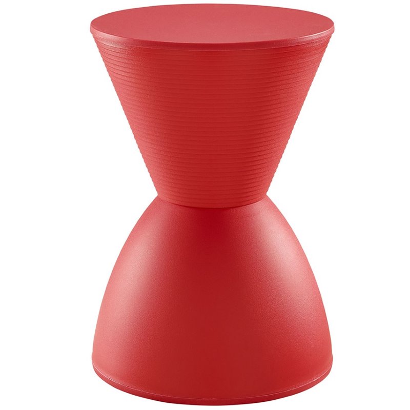 Pemberly Row 17 in Plastic Storage Stool with Red Finish