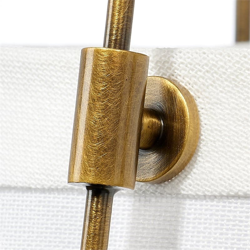 Pemberly Row 1-Light Metal and Linen Pendant in Brass/Off White
