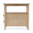 Pemberly Row Marcus Wood Side Table with Storage in Antique Beige Finish