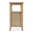 Pemberly Row Marcus Wood Side Table with Storage in Antique Beige Finish