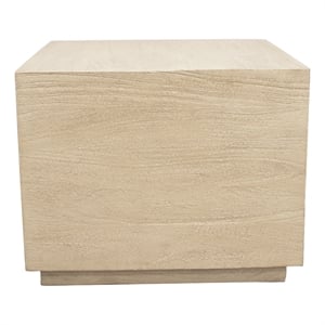 Pemberly Row 20&quot Square Solid Wood Side Table in Stone Natural Finish