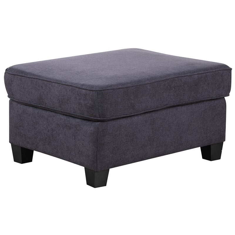 Pemberly Row Woven Fabric U-Shaped Sectional Sofa in Dark Gray