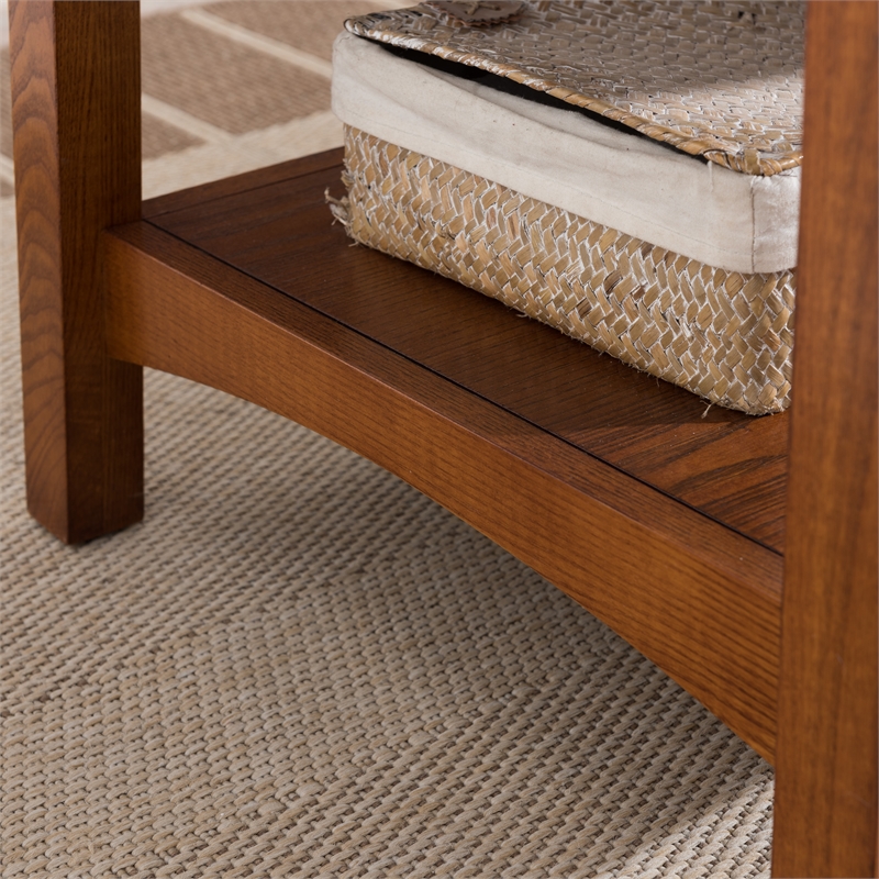 Pemberly Row Wood Coffee Table with Two-Drawer Storage in Russet Finish
