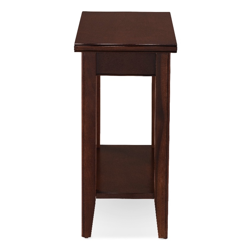 Pemberly Row Solid Wood Rectangular End Table in Chocolate Cherry