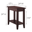 Pemberly Row Solid Wood Rectangular End Table in Chocolate Cherry