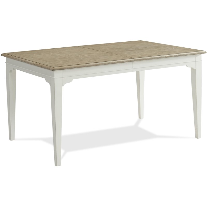 Pemberly Row Extendable Wood Dining Table in Natural and Paperwhite
