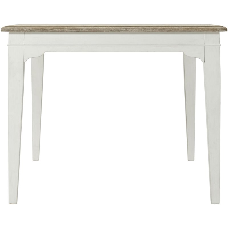 Pemberly Row Extendable Wood Dining Table in Natural and Paperwhite