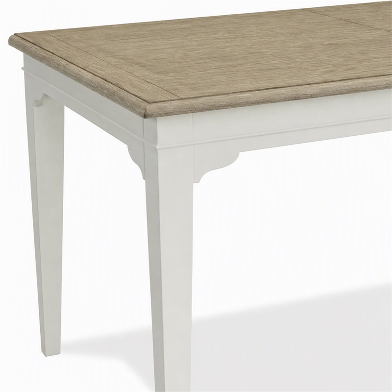 Pemberly Row Extendable Wood Dining Table in Natural and Paperwhite
