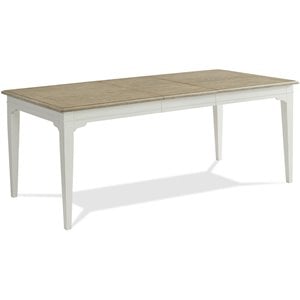 Pemberly Row Extendable Wood Dining Table in Natural and Paperwhite