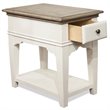 Pemberly Row Wood 1-Drawer End Table in Natural and Paperwhite