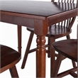Pemberly Row 5-Piece Solid Wood Dining Table Set with Windsor Chairs in Walnut