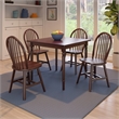 Pemberly Row 5-Piece Solid Wood Dining Table Set with Windsor Chairs in Walnut