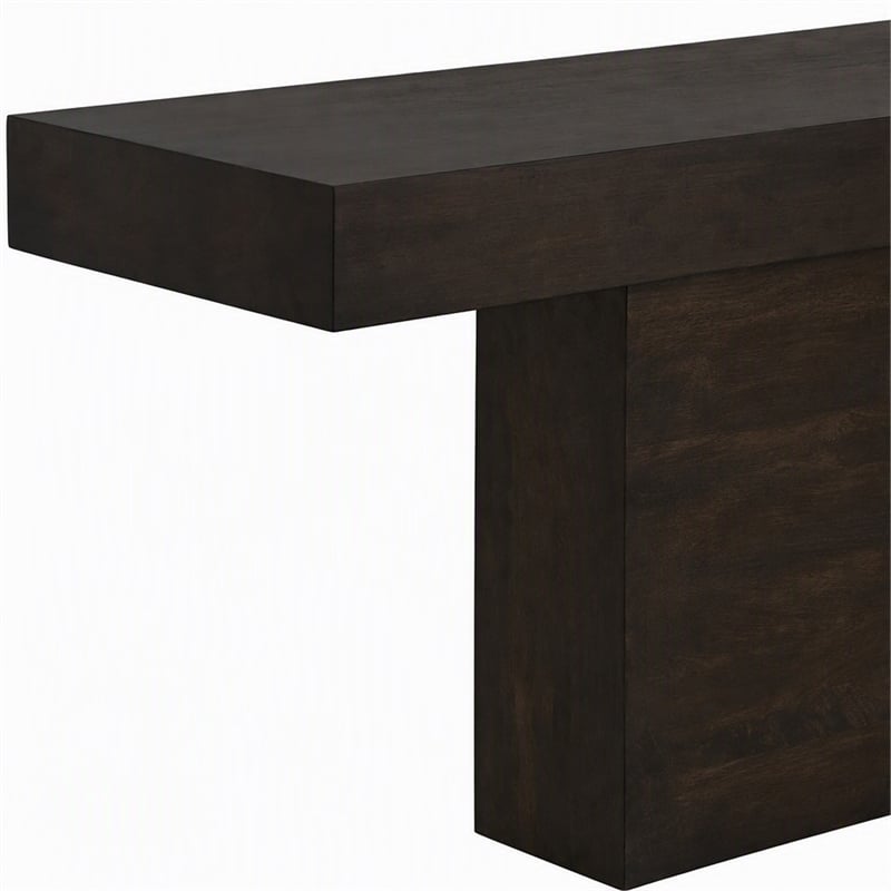 Pemberly Row Console Table in Solid Mango Wood with Barista Brown Finish