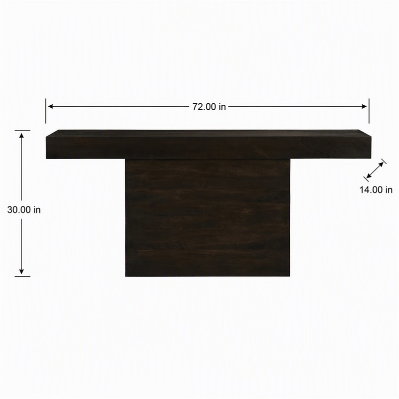 Pemberly Row Console Table in Solid Mango Wood with Barista Brown Finish