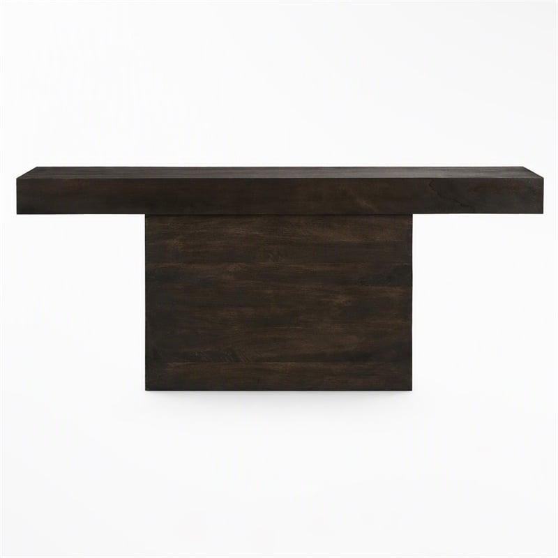 Pemberly Row Console Table in Solid Mango Wood with Barista Brown Finish