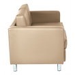 Pemberly Row Pacific Loveseat in Dillon Buff Cream Faux Leather