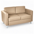 Pemberly Row Pacific Loveseat in Dillon Buff Cream Faux Leather