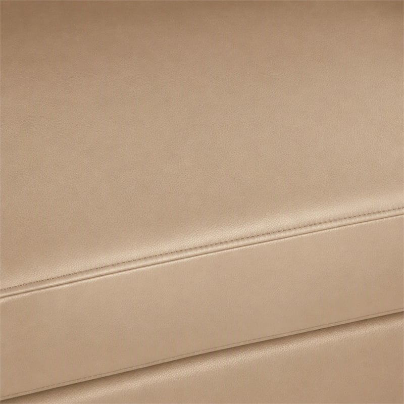 Pemberly Row Pacific Loveseat in Dillon Buff Cream Faux Leather