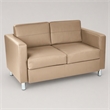 Pemberly Row Pacific Loveseat in Dillon Buff Cream Faux Leather