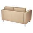 Pemberly Row Pacific Loveseat in Dillon Buff Cream Faux Leather