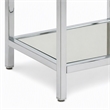 Pemberly Row Mission Glass End Table with Chrome Frame and 2 Tiers