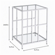 Pemberly Row Mission Glass End Table with Chrome Frame and 2 Tiers