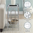 Pemberly Row 3-Tier Chrome Chairside End Table with Glass Shelves