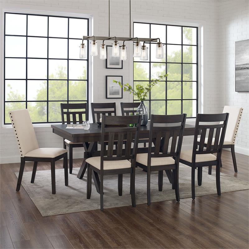 Pemberly Row 9-Piece Wood Dining Set in Slate and Cream