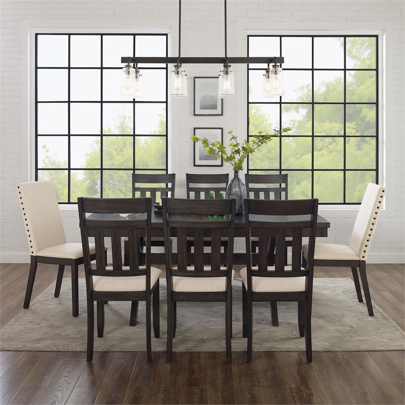 Pemberly Row 9-Piece Wood Dining Set in Slate and Cream