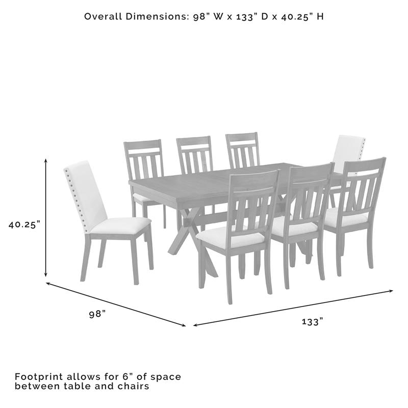 Pemberly Row 9-Piece Wood Dining Set in Slate and Cream