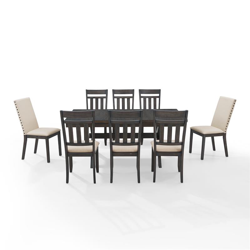 Pemberly Row 9-Piece Wood Dining Set in Slate and Cream