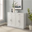 Pemberly Row Modular White Sideboard with Adjustable Shelves and Drawers