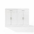 Pemberly Row Modular White Sideboard with Adjustable Shelves and Drawers