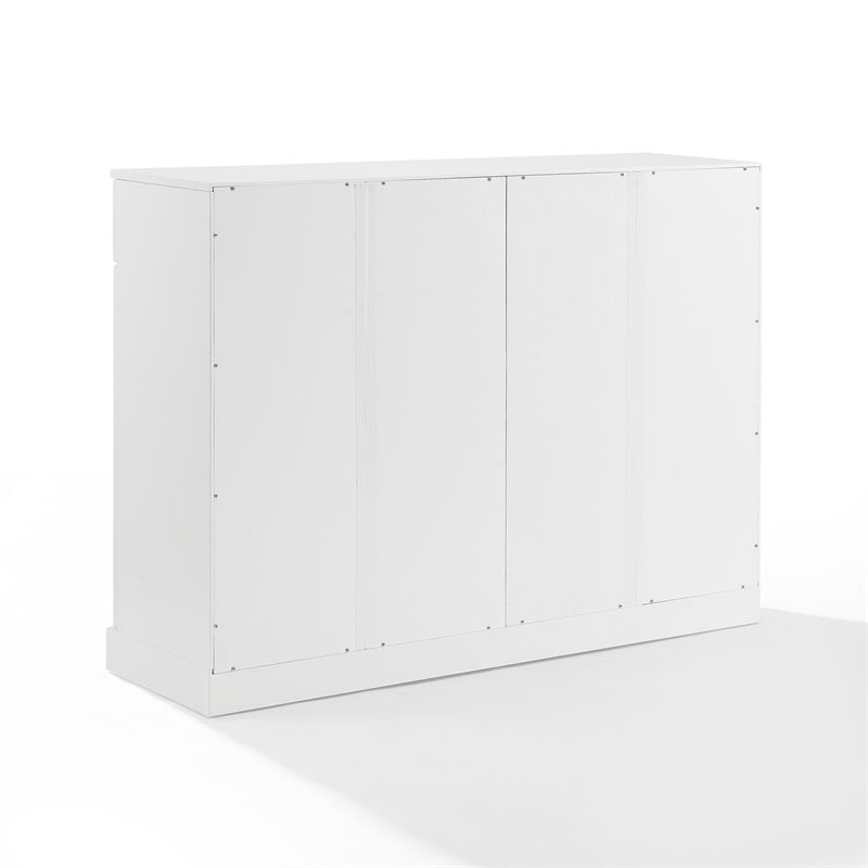 Pemberly Row Modular White Sideboard with Adjustable Shelves and Drawers