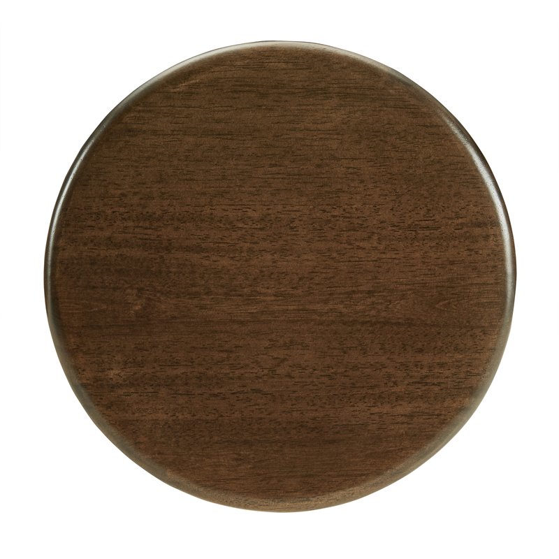 Pemberly Row Adjustable Metal Stool with Wood Seat in Brown/Matte Black