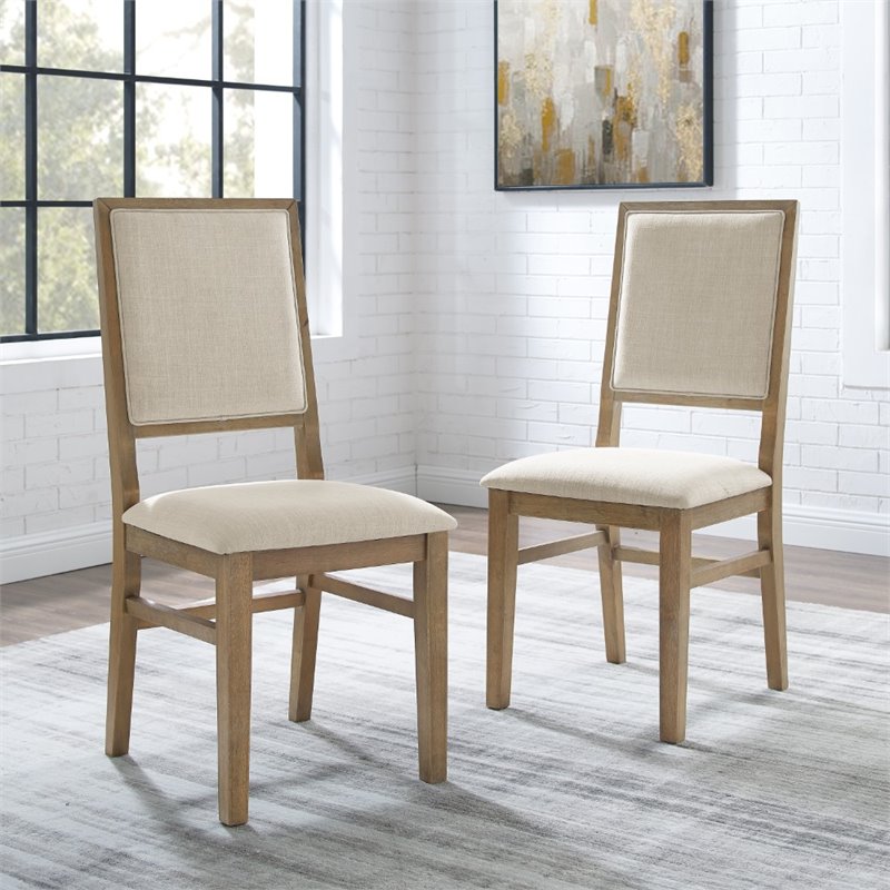 Pemberly Row 2 Piece Upholstered Back Chair Set in Rustic Brown