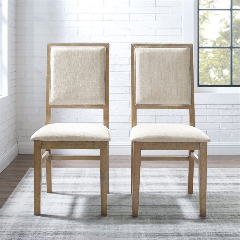Pemberly Row 2 Piece Upholstered Back Chair Set in Rustic Brown