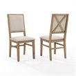 Pemberly Row 2 Piece Upholstered Back Chair Set in Rustic Brown