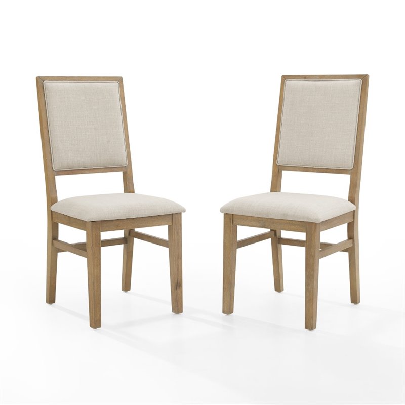 Pemberly Row 2 Piece Upholstered Back Chair Set in Rustic Brown