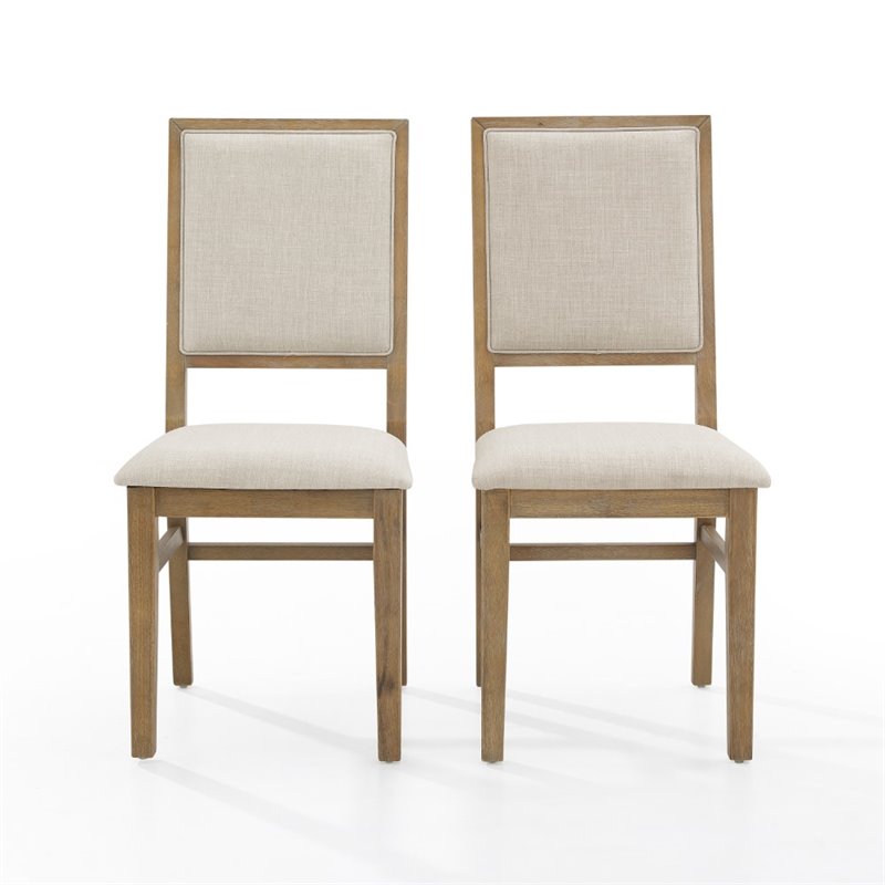 Pemberly Row 2 Piece Upholstered Back Chair Set in Rustic Brown