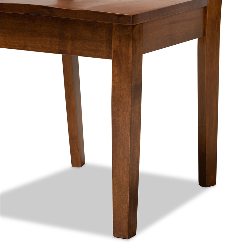 Pemberly Row Walnut Brown Dining Chair in Oak Wood (Set of 2)