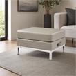 Pemberly Row Ottoman Modular Component with Chrome Base in Smoke Gray