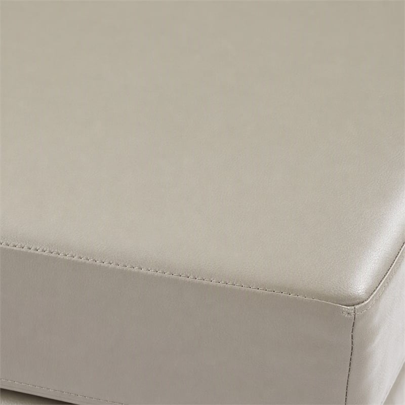 Pemberly Row Ottoman Modular Component with Chrome Base in Smoke Gray
