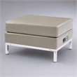 Pemberly Row Ottoman Modular Component with Chrome Base in Smoke Gray