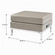 Pemberly Row Ottoman Modular Component with Chrome Base in Smoke Gray
