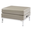 Pemberly Row Ottoman Modular Component with Chrome Base in Smoke Gray