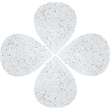 Pemberly Row 4-Piece Modular Iron Coffee Table in White Terrazzo Finish
