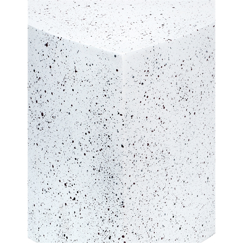Pemberly Row 4-Piece Modular Iron Coffee Table in White Terrazzo Finish