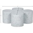 Pemberly Row 4-Piece Modular Iron Coffee Table in White Terrazzo Finish